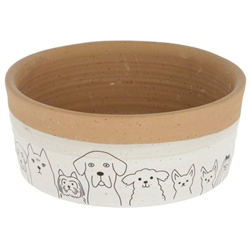 Miska ceramiczna  Hungry, biało-brązowa, 600 ml, Kerbl-347756733