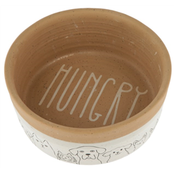 Miska ceramiczna  Hungry, biało-brązowa, 600 ml, Kerbl-347543084