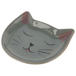 Talerz ceramiczny Kitty, szary, 14 x 14 x 2 cm, Kerbl-347543089