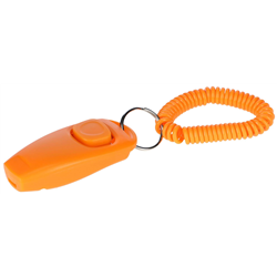 Kliker i gwizdek 2w1 dla psa, 8 cm, pomarańczowy, Kerbl-347545082