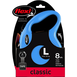 Smycz dla psa Flexi New Classic, taśma, niebieska, L, 8m, 50kg-347773613