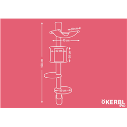 Drapak dla kota Dolomit, ścienny, 168 cm, biały, Kerbl-347753369