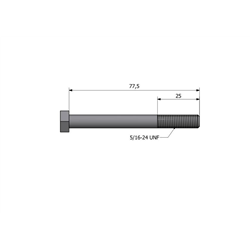 Śruba z łbem 6-kątnym niepełny gwint 5/16" x 3 1/8" UNF DIN960 ocynk - pokrywy rozrządu MF-347868635