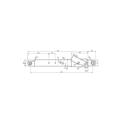 Cięgło dźwignia dolna lewa kompletna 6-cylindrowy Ursus C-385 87450979 FI-37.5/28.4-347438971