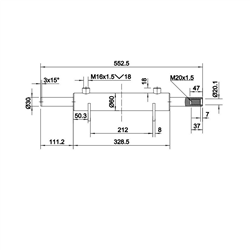 Siłownik dwustronnego działania skok 2x80mm do układu wspomagania ARCHIMEDES-347495336