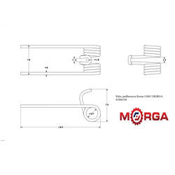 Palec ząb podbieracza Krone LM65 028065 malowane proszkowo MORGA-347513386