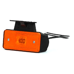 Lampa obrysowa pozycyjna boczna W17D 12/24V Pomarańczowa wodoodporna IP68 LED z odblaskiem-347491785