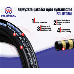 Wąż hydrauliczny do zakuwania DN10 1-oplotowy 180 Bar (sprzedawany po 50m) HYDRAL-347506772