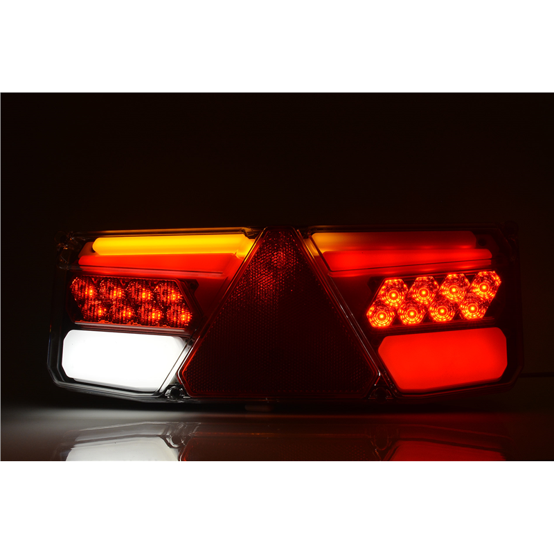 Lampa zespolona tylna naczepy TIR W170DDP 12-24V dynamiczny kierunek wodoodporna IP56 LED z przewodem prawa-347495210
