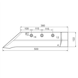Lemiesz pługa polskiego 1023 2 / 3 skibowy prosty 4,5kg-347488569
