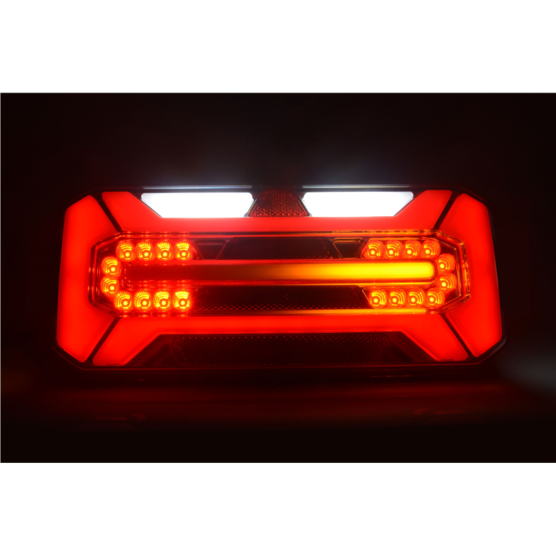 Lampa zespolona tylna prostokątna W184DD LED 12V/24V wodoodporna IP68 LED kierunek pływający neon lewa z przewodem-347495155
