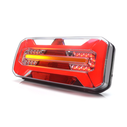 Lampa zespolona tylna prostokątna W184DD LED 12V/24V wodoodporna IP68 LED kierunek pływający neon prawa z przewodem-347495148