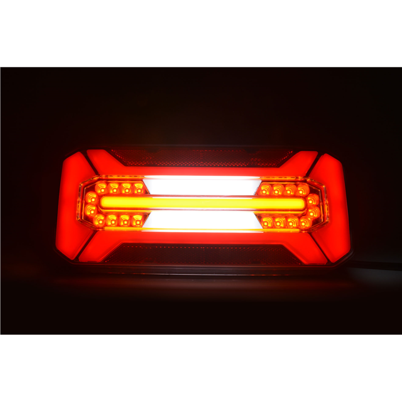 Lampa zespolona tylna prostokątna W185 LED 12V/24V wodoodporna IP68 LED neon prawa - lewa uniwersalna z przewodem-347495147
