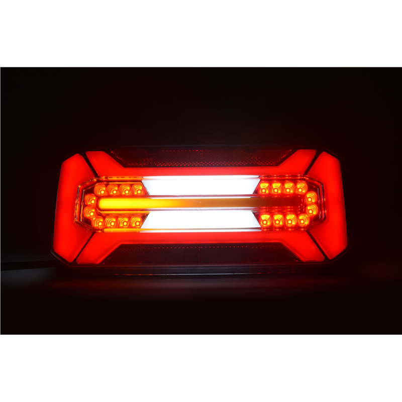 Lampa zespolona tylna prostokątna W185DD LED 12V/24V wodoodporna IP68 LED kierunek pływający neon prawa - lewa uniwersalna z prz