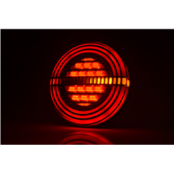 Lampa zespolona tylna okrągła W191DD LED 12V/24V wodoodporna IP66/68 uniwersalna prawa, lewa neon kierunek pływający-347495092