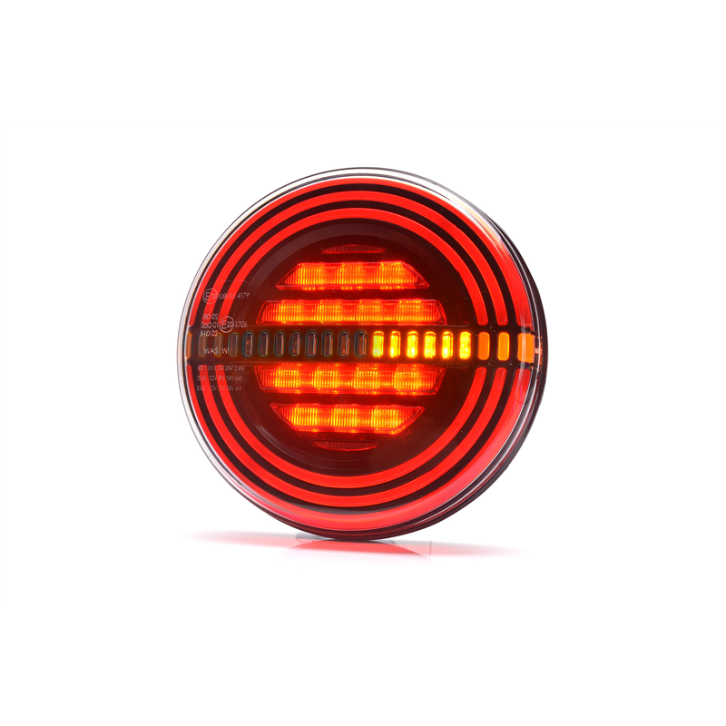 Lampa zespolona tylna okrągła W191DD LED 12V/24V wodoodporna IP66/68 uniwersalna prawa, lewa neon kierunek pływający-347495093