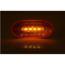 Lampa obrysowa pozycyjna boczna elipsa W196 12V/24V LED 12V/24V wodoodporna IP66/68 pomarańczowa-347495276