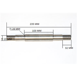 Oś koła kultywatora długa 26 M20x1,5-347486860