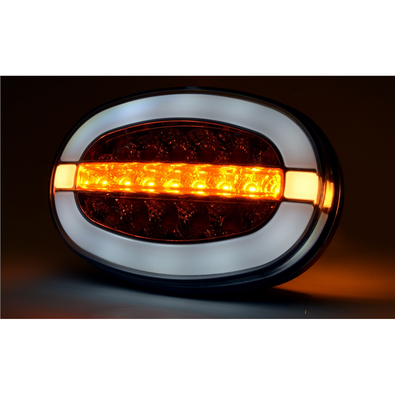Lampa zespolona przednia elipsa W206 uniwersalna prawa - lewa LED 12V/24V wodoodporna IP66/68 neon-347496061