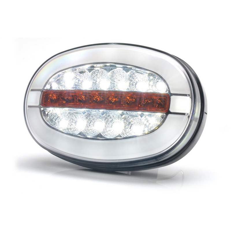 Lampa zespolona przednia elipsa W206 uniwersalna prawa - lewa LED 12V/24V wodoodporna IP66/68 neon-347496047