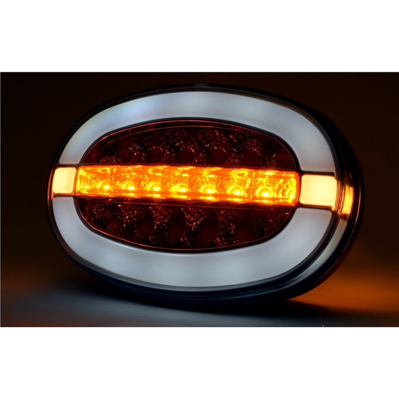 Lampa zespolona przednia elipsa W206 uniwersalna prawa - lewa LED 12V/24V wodoodporna IP66/68 neon-347496052