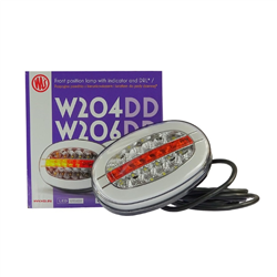 Lampa zespolona przednia elipsa W206DD uniwersalna prawa - lewa LED 12V/24V wodoodporna IP66/68 neon kierunek pływający-34750104
