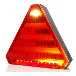 Lampa zespolona tylna 6-funkcyjna lewa W245DD 12V/24V LED wodoodporna bez oświetleniem tablicy rejestracyjnej z przewodem kierun