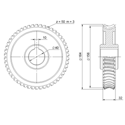 Koło ślimakowe FI-40mm Z-50 rozsiewacz Rolmus-347492929