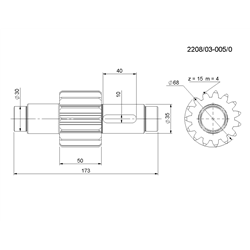 Wałek rozrzutnika Z-15 hartowany rozrzutnik obornika Rolmus-347482174