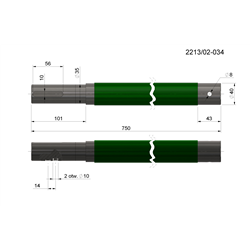 Wałek napędowy L-750mm rozrzutnik obornika-347487465