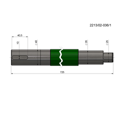 Wałek napędu przenośnika L-725mm rozrzutnik obornika-347487467