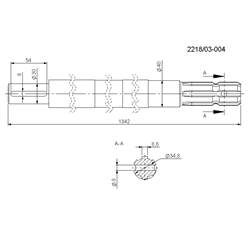Wał napędu I wieloklin L-135cm FI40/30 rozrzutnik obornika-347487495
