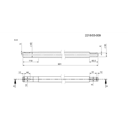 Wałek napędu adaptera L-901mm rozrzutnik obornika Rolmus-347487498