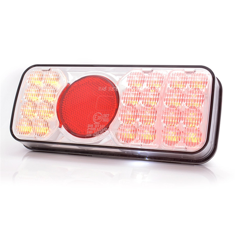 Lampa tylna zespolona diodowa W66P 6-funcyjna oświetlenie tablicy rejestracyjnej LED 12/24V prawa wodoodporna z przewodem-347495