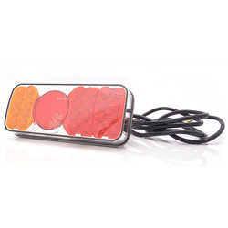 Lampa tylna zespolona diodowa W66P 6-funcyjna oświetlenie tablicy rejestracyjnej LED 12/24V prawa wodoodporna z przewodem-347495
