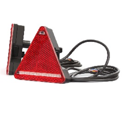 Lampa zespolona tylna 4-funkcyjna kształt trójkąta W68L LED 12/24V lewa wodoodporna z przewodem-347486916