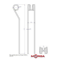 Palec ząb przetrząsaczo - zgrabiarki pokosowej 436031 Pottinger FI-9mm L-575mm malowany proszkowo MORGA-347509771