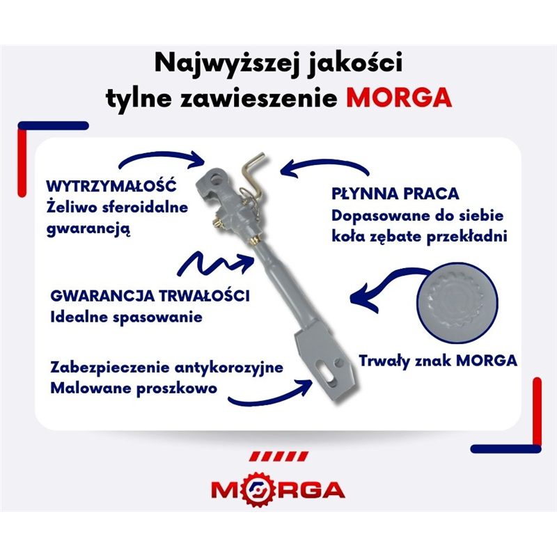 Wieszak prawy z korbą kompletny Ursus C-360 MORGA-347486081