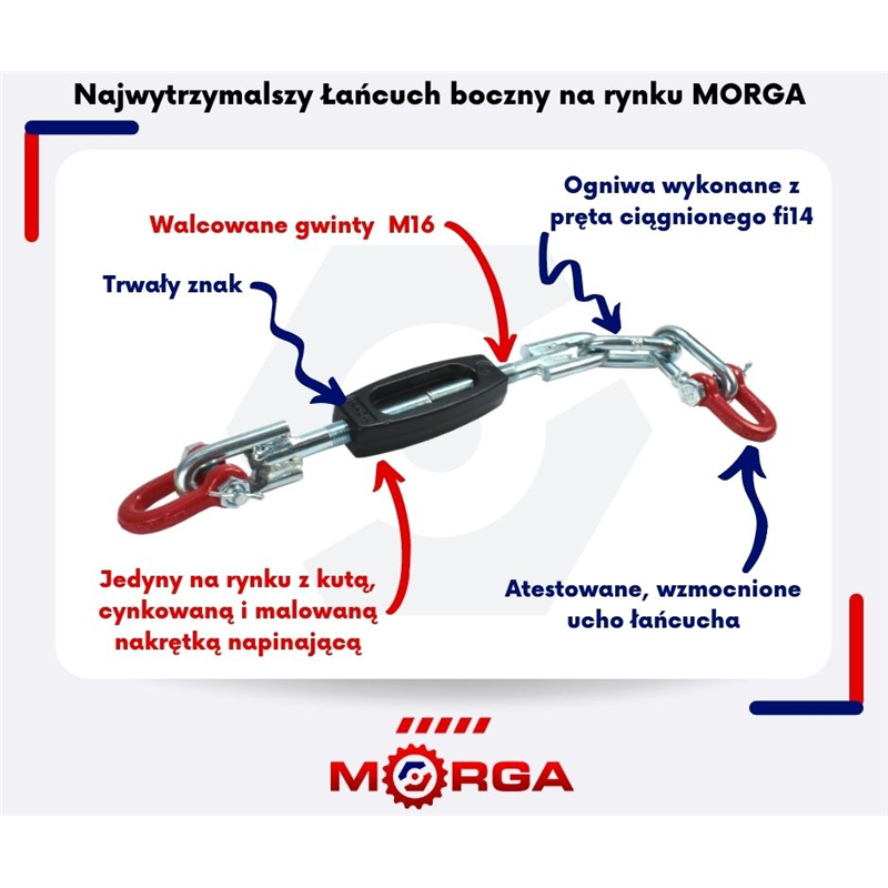 Łańcuch boczny nakrętka kuta Ursus C-360 MORGA-347495053