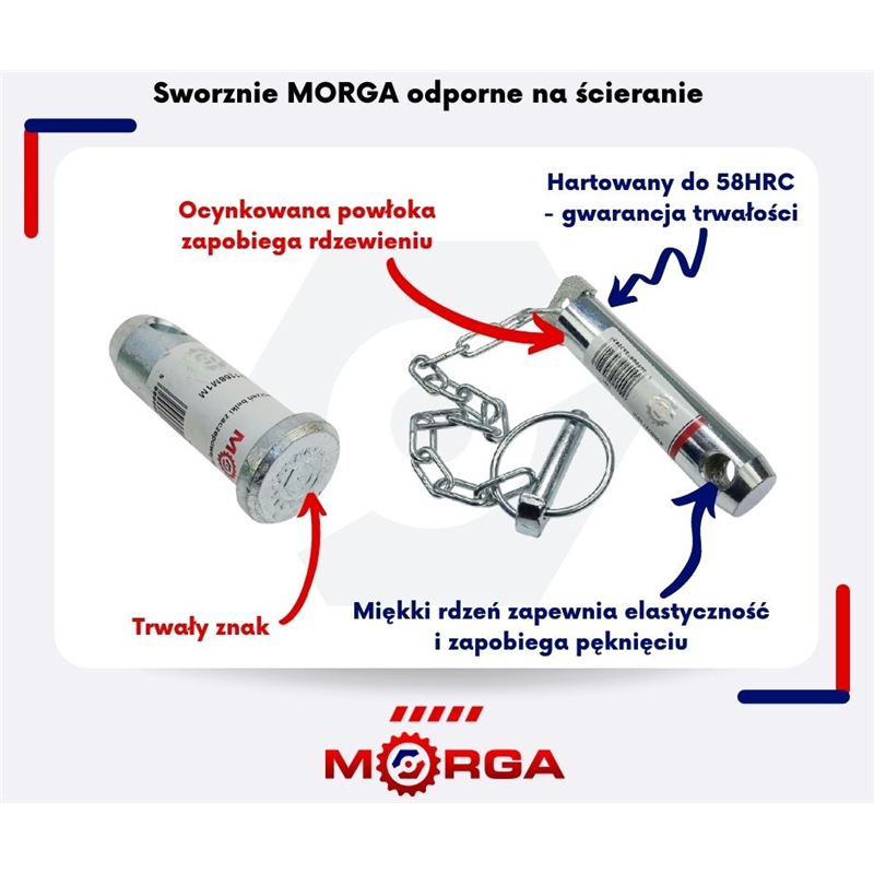 Sworzeń widłaka zaczepu dolnego hartowany Ursus C-360 MORGA-347502517