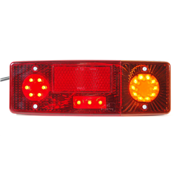 Lampa zespolona tylna E-551 bez oświetleniem tablicy rejestracyjnej LED 12/24V prawa dodatkowy odblask wodoodporna z przewodem-3