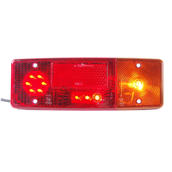 Lampa zespolona tylna E-551 bez oświetleniem tablicy rejestracyjnej LED 12/24V prawa dodatkowy odblask kierunek żarówka wodoodpo