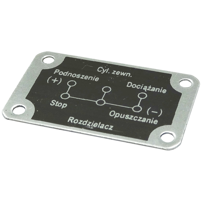 Tabliczka znamionowa aluminiowa sterowania rozdzielacza Ursus C-330 ARCHIMEDES-347503435