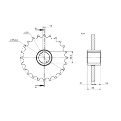 Koło łańcuchowe Z-24 kombajn zbożowy Bizon Rolmus-347482317