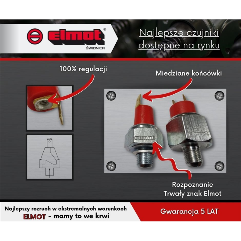 Hydrauliczny włącznik światła ( czujnik ) STOP (okrągłe) Ursus C-360 ELMOT-347500774