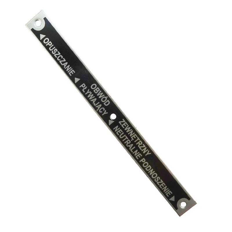 Tabliczka znamionowa aluminiowa tuleji nośnej rozdzielacza ( tarczy sterowania hydrauliki) Ursus C-360 ARCHIMEDES-347500480