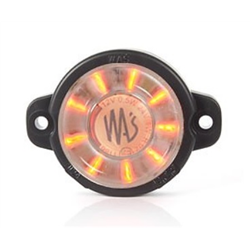 Lampa obrysowa tylna okrągła mała W24W LED 12/24V czerwona wodoodporna z przewodem-347490418