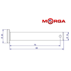 Sworzeń 12H8X85/75 zabezpieczenie sworznia osi Ursus C-330 C-360 hartowany MORGA-347502534