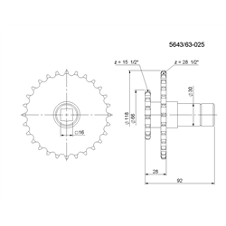 Wałek kompletny kombajn ziemniaczany Z-15 1/2" / Z-28 1/2" Bolko Rolmus-347752298