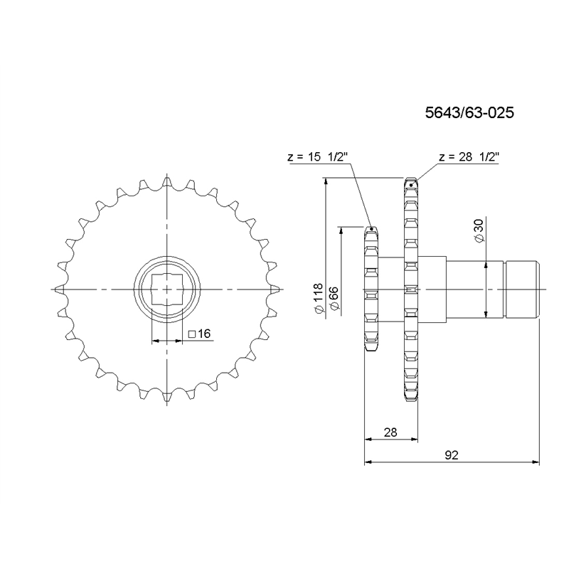 Wałek kompletny kombajn ziemniaczany Z-15 1/2" / Z-28 1/2" Bolko Rolmus-347752298